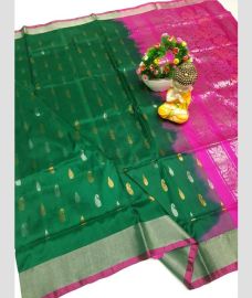 green and purple colour uppada pattu sarees with All over Nakshtra Buttas design