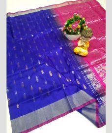 blue and purple colour uppada pattu sarees with All over Nakshtra Buttas design