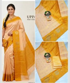 pink and olive colour uppada pattu sarees with All over Buttas design