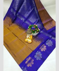 silver and olive colour uppada pattu sarees with All over Buttas design