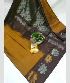 olive green and silver colour uppada pattu sarees with All over Buttas design