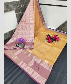 pink and silver colour uppada soft silk sarees with All over Buttas design