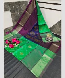 olive and purple colour uppada soft silk sarees with All over Pochampally Ikkat design