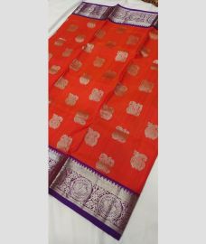 magenta colour venkatagiri pattu sarees with All over Buttas design