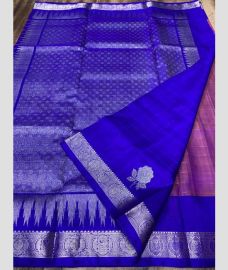 navy blue colour venkatagiri pattu sarees with All over Checks and Buttas design