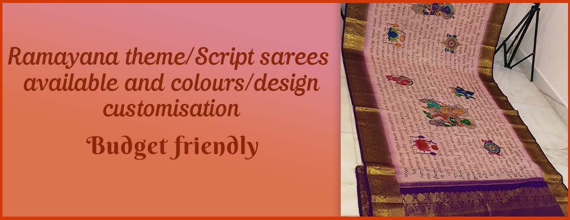 hand made Ramayana script sarees