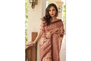 Designer Linen Silk Saree
