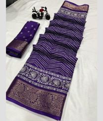 Plum Purple color silk sarees with all over printed with jacquard border design -SILK0017530