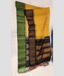 Yellow Black and Green color gadwal sico handloom saree with temple  border saree design -GAWI0000286