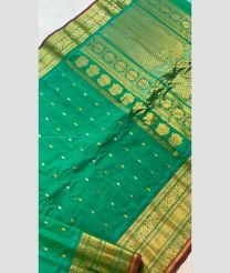 Green and Maroon color gadwal sico handloom saree with all over buties with kanchi border design -GAWI0000625