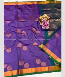 Purple and Forest Fall Green color Uppada Soft Silk handloom saree with all over bit buties design -UPSF0003256