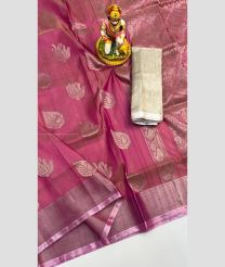 Dust Pink and Camel Brown color uppada pattu handloom saree with all over silver buties design -UPDP0020997