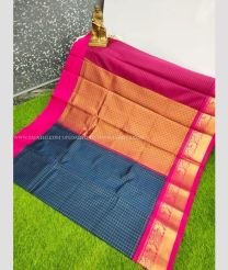 Navy Blue and Pink color Chenderi silk handloom saree with all different design -CNDP0014785