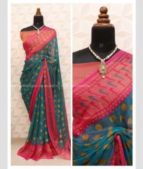 Green and Pink color paithani pure silk handloom saree with printed design saree -PTNP0000063