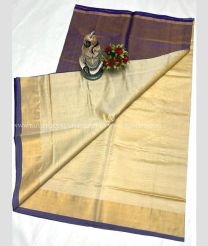 Purple and Cream color Uppada Tissue handloom saree with plain with kaddi border design -UPPI0001717