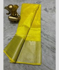 Yellow color mangalagiri pattu handloom saree with small temple border plain saree design -MAGP0014534