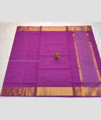 Magenta color Uppada Cotton handloom saree with all over doria lines design -UPAT0004228