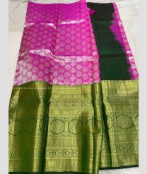 Pink and Dark Green color kanchi Lehengas with all over jari woven design -KAPL0000191