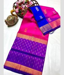 Pink and Purple color uppada pattu sarees with all over nakshtra buttas design -UPDP0022093