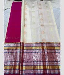 Deep Pink and Cream color kanchi Lehengas with all over jari woven design -KAPL0000198