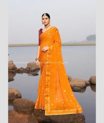 Orange color Chiffon sarees with all over buties saree design -CHIF0001105