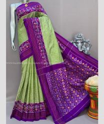 Green and Purple color pochampally ikkat pure silk sarees with all over pochampally ikkat design -PIKP0037889