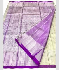 Silver and Magenta color venkatagiri pattu handloom saree with all over jari design -VAGP0000689