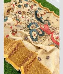 yellow color chenderi soft silk sarees with printed design saree -CNSS0000005