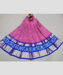 Pink and Royal Blue color Ikkat Lehengas with pochampally ikkat design -IKPL0028668