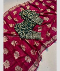 Crimson and Black color Georgette sarees with banarasi multi emrodiry work design -GEOS0024184