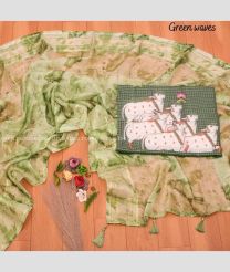 Fern Green color Organza sarees with all over pichwai printed design -ORGS0003114