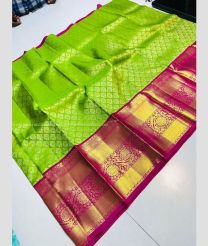 Parrot Green and Magenta color kanchi Lehengas with all over design -KAPL0000124