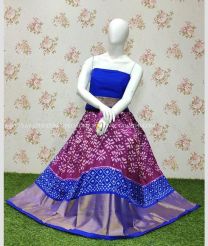 MAroon and Royal BLue color Ikkat Lehengas with all over ikkat weave with kanchi border design -IKPL0000143