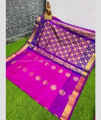 Pink and Magenta color Uppada Soft Silk handloom saree with all over big buties design -UPSF0003360