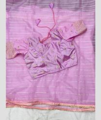 Lavender color Organza sarees with plain with lines design -ORGS0002983