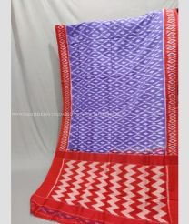 Purple and Red color pochampally Ikkat cotton handloom saree with pochampalli ikkat design -PIKT0000785
