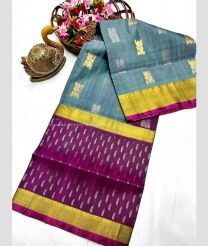 Blue Hosta and Magenta color uppada pattu sarees with all over nakshtra buttas design -UPDP0022079