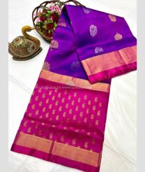 Purple and Pink color uppada pattu sarees with all over nakshtra buttas design -UPDP0022075