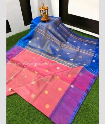 Pink and Purple color Uppada Tissue handloom saree with all over dollar buties saree design -UPPI0000379