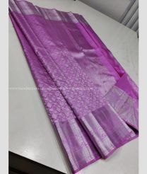 Lavender color kanchi pattu handloom saree with hand weaven saree with 2g jari bridal collection design -KANP0011812