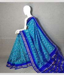 Blue Ivy and Royal Blue color pochampally ikkat pure silk handloom saree with all over ikkat with pochampally border design -PIKP0022289