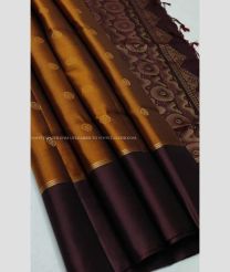 Bronze and Chocolate color soft silk kanchipuram sarees with all over buties design -KASS0000991