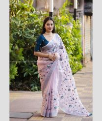 Lite Purple and Teal color Organza sarees with embroidery work saree design -ORGS0001745