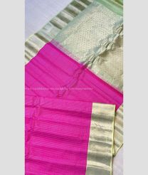 Pink and Grey color gadwal pattu handloom saree with all over checks saree design -GDWP0000604
