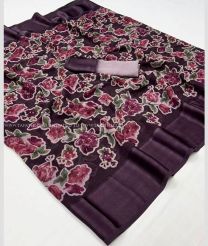 Plum Purple and Tulip Pink color Georgette sarees with plain border design -GEOS0024282