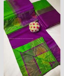 Magenta and Green color Tripura Silk handloom saree with pochampally border design -TRPP0008567