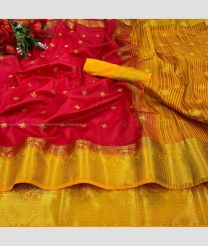 Red and Mustard Yellow color silk sarees with all over butties saree design -SILK0001151