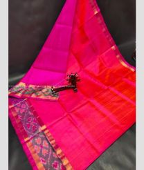 Pink and Rose  Pink color uppada pattu handloom saree with pochampally border design -UPDP0021214