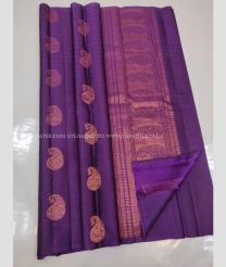 Purple color kanchi pattu handloom saree with border less sarees design -KANP0005808