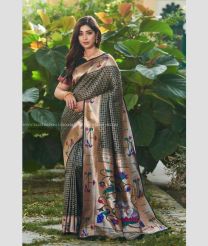 Forest Fall Green color paithani sarees with all over checks design -PTNS0004643
